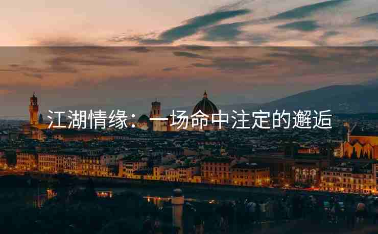 江湖情缘：一场命中注定的邂逅
