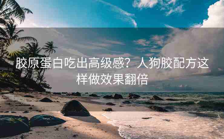胶原蛋白吃出高级感？人狗胶配方这样做效果翻倍