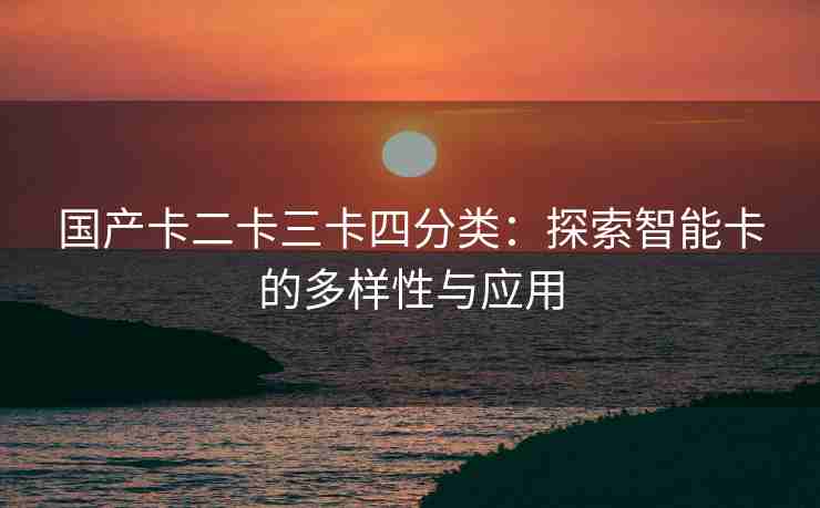 国产卡二卡三卡四分类：探索智能卡的多样性与应用